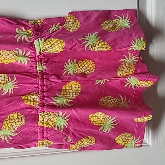 Lilly Pulitzer like Hot Pink Pineapple print M 7/8 Girls Romper TheChildren'sPla - Picture 3 of 7